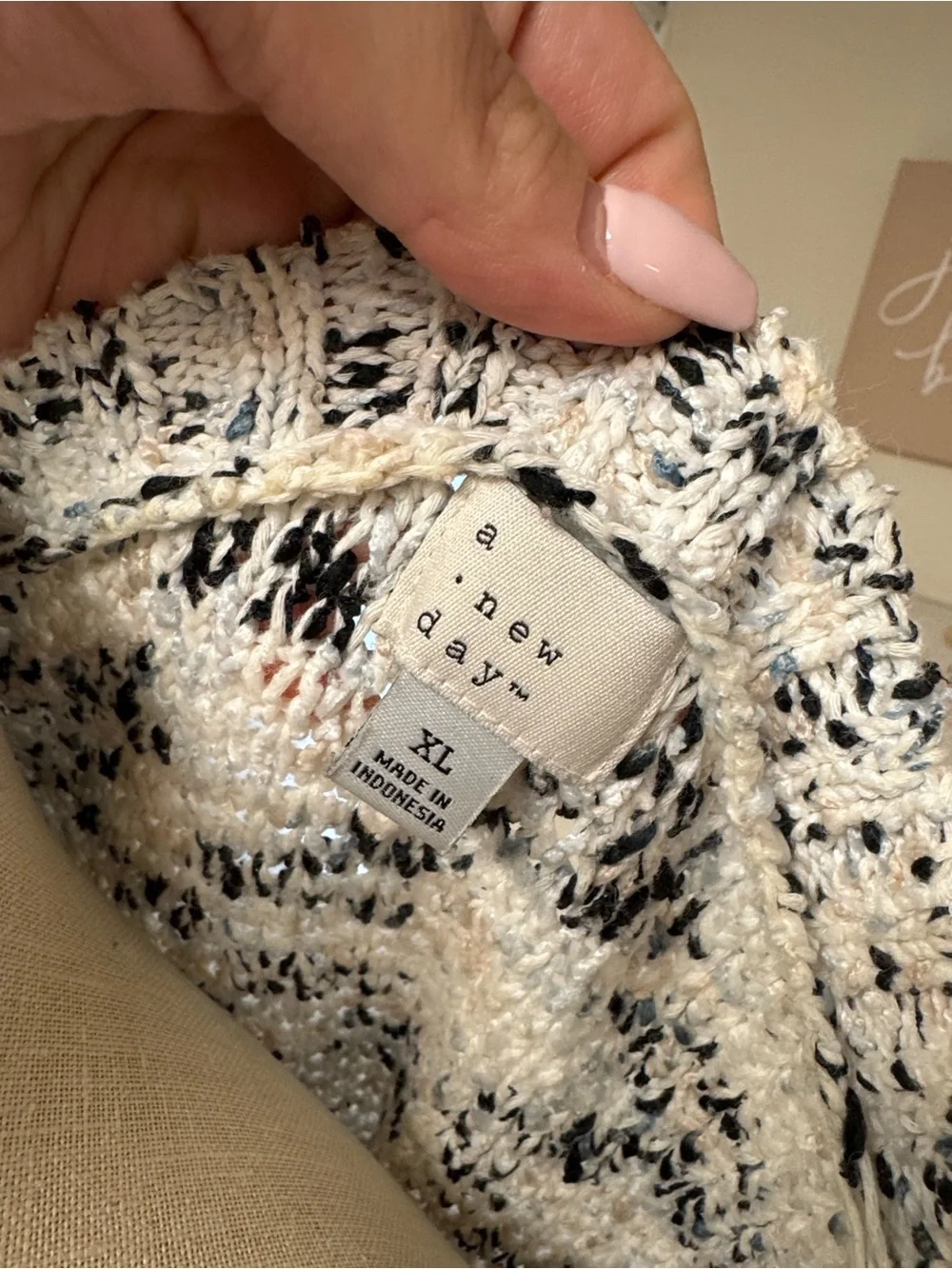 A New Day - Cozy Black and White Marled Knit Sweater - Women's